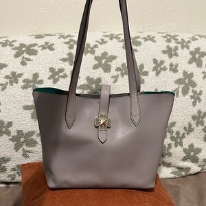 Kate Spade Gray Tote Bag with Gold Accent